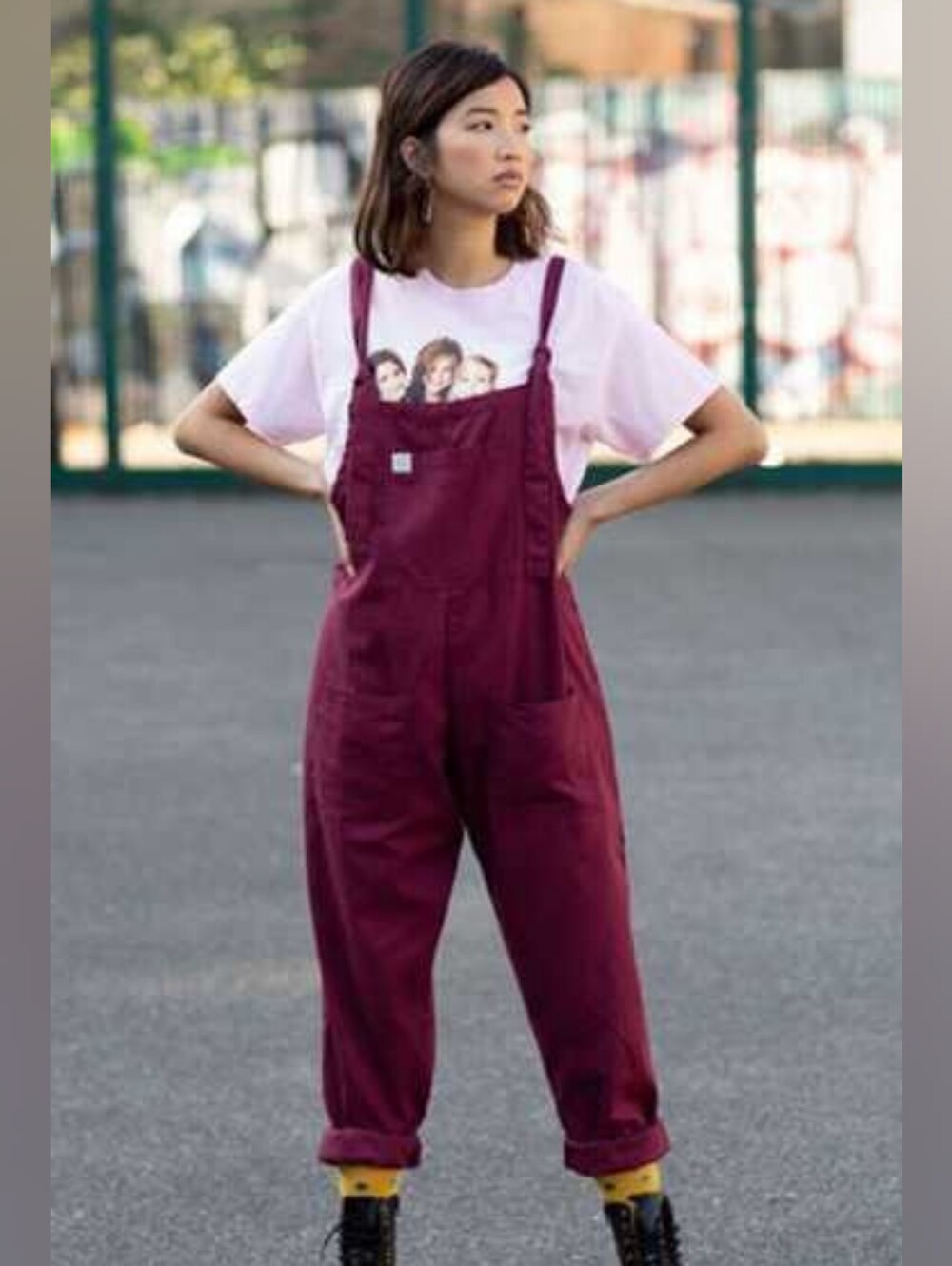 LUCY & YAK Original Organic Cotton Overalls in Burgundy Size 6